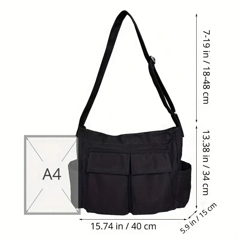 Vintage Canvas Crossbody Shoulder Bag