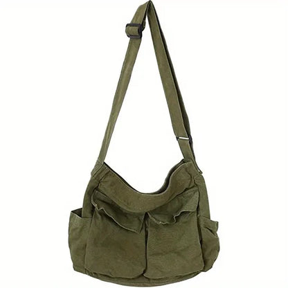 Vintage Canvas Crossbody Shoulder Bag