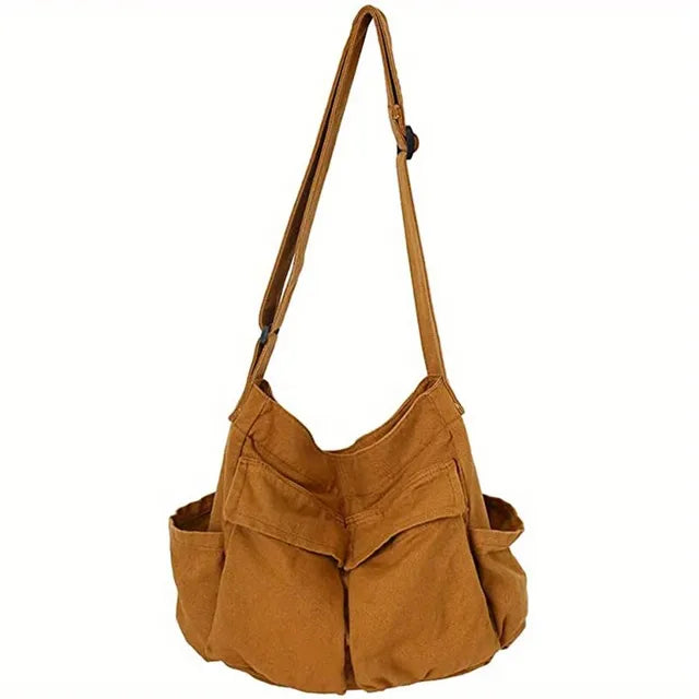 Vintage Canvas Crossbody Shoulder Bag
