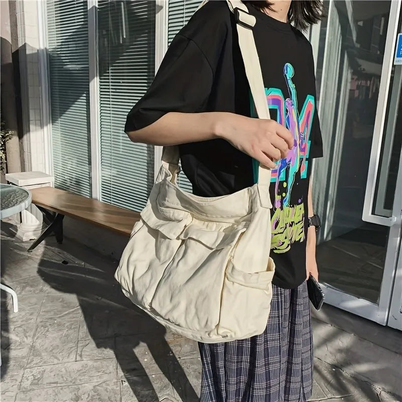 Vintage Canvas Crossbody Shoulder Bag