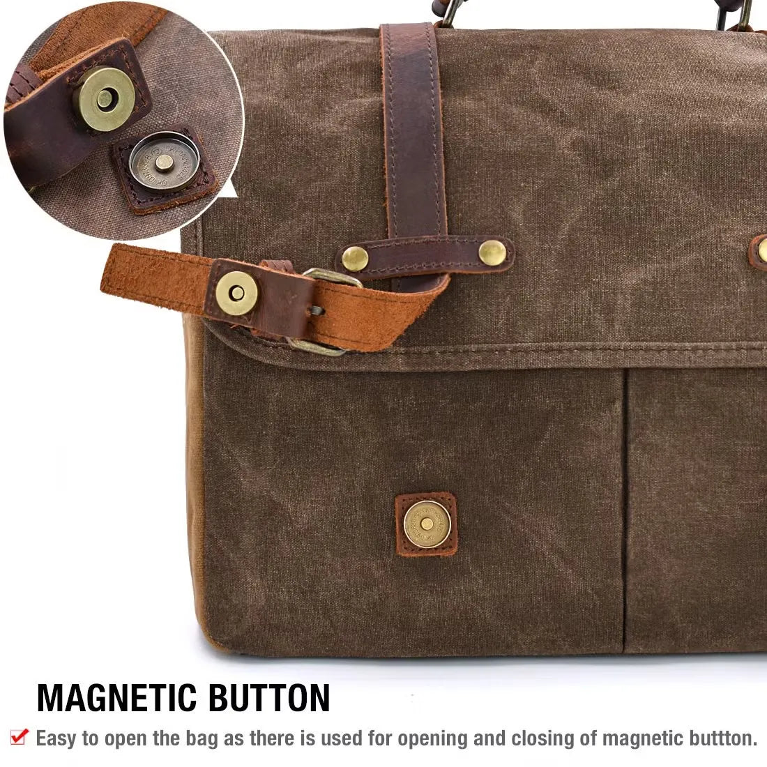 Vintage Canvas Messenger Bag Waterproof Laptop Shoulder Briefcase