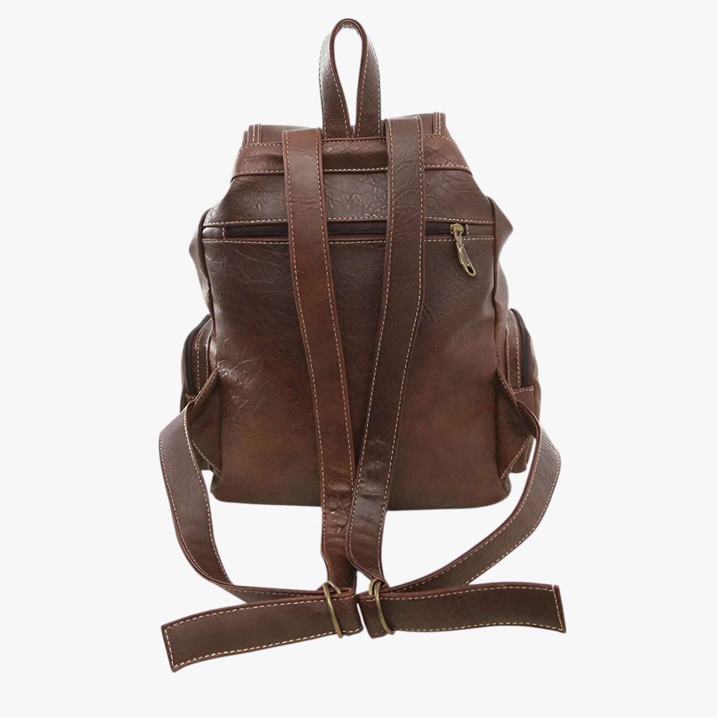 Vintage Leather School Backpack Womens Large Capacity Travel Bag