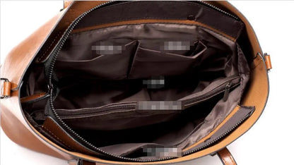 Vintage Leather Shoulder Bag Classic Everyday Crossbody Tote