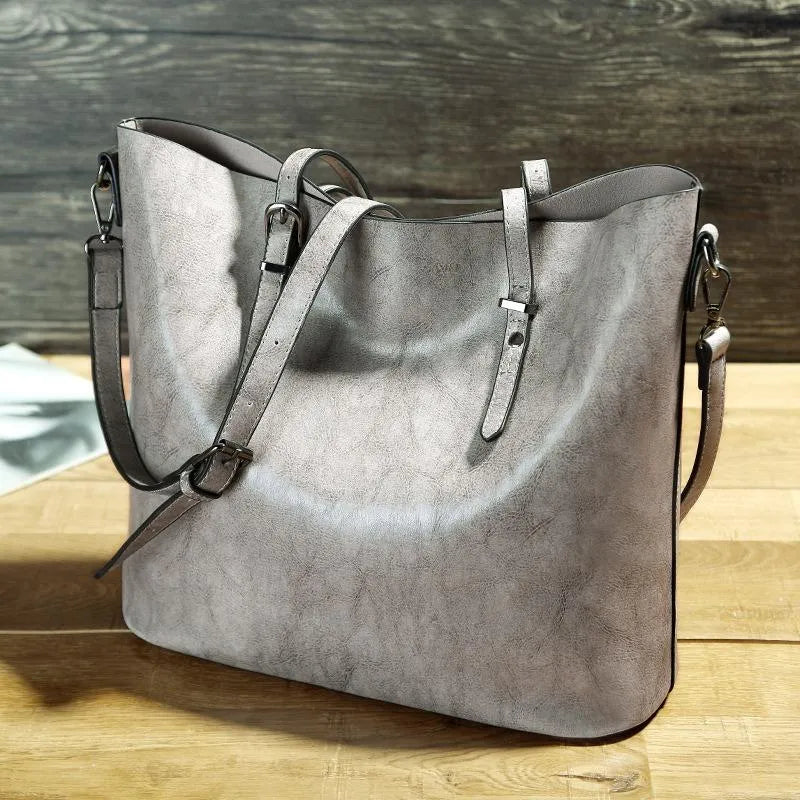 Vintage Leather Shoulder Bag Classic Everyday Crossbody Tote