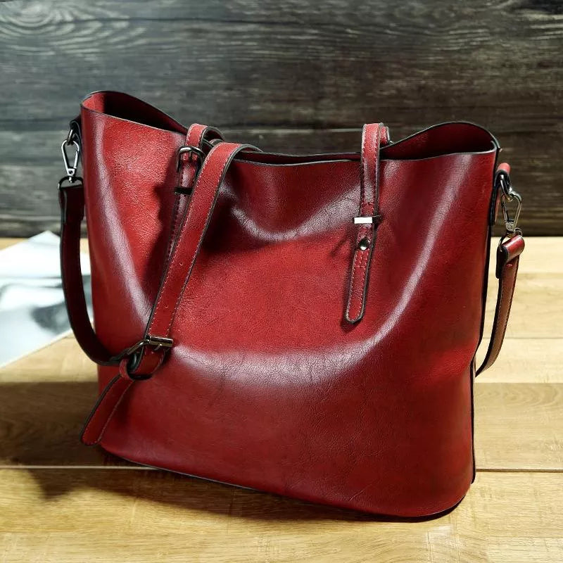 Vintage Leather Shoulder Bag Classic Everyday Crossbody Tote