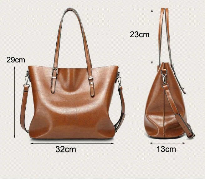Vintage Leather Shoulder Bag Classic Everyday Crossbody Tote
