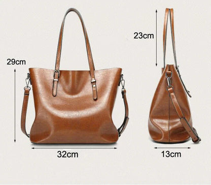 Vintage Leather Shoulder Bag Classic Everyday Crossbody Tote