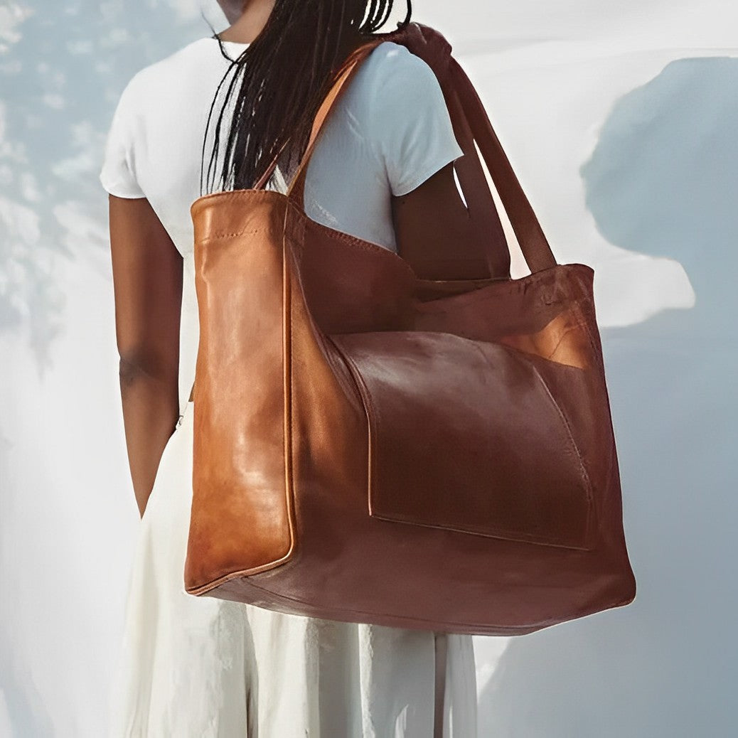 Vintage Leather Shoulder Bag Retro Crossbody Handbag