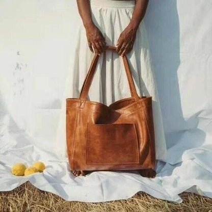 Vintage Leather Shoulder Bag Retro Crossbody Handbag