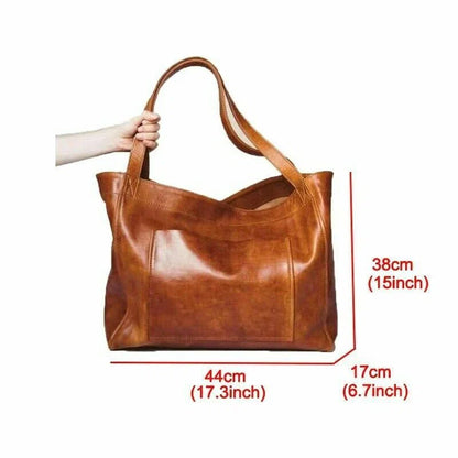 Vintage Leather Shoulder Bag Retro Crossbody Handbag
