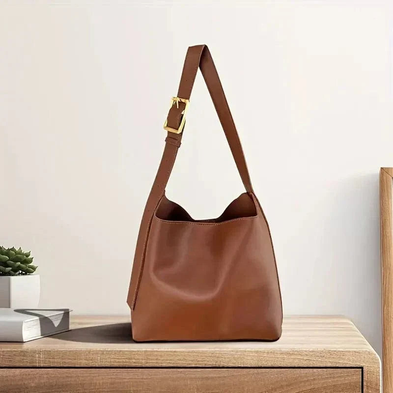 Vintage Leather Shoulder Tote Bag Large Capacity Handbag