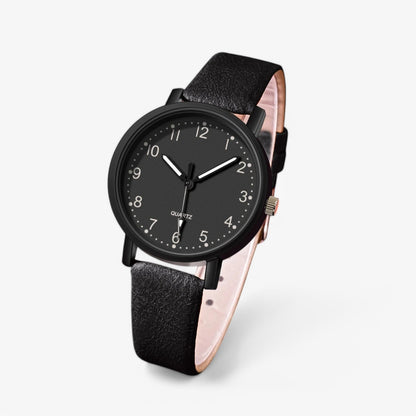 Vintage Leather Strap Women's Quartz Watch
