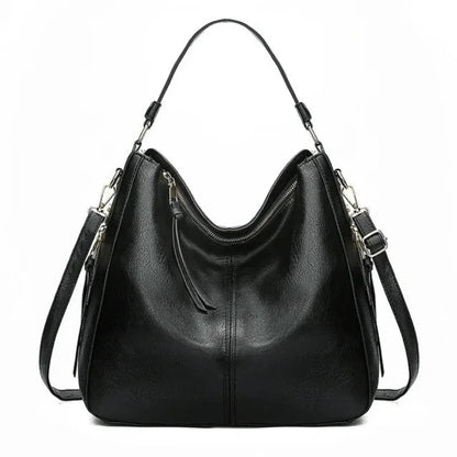 Vintage Leather Tote Bag Large Capacity Womens Handbag Elegant Organizer
