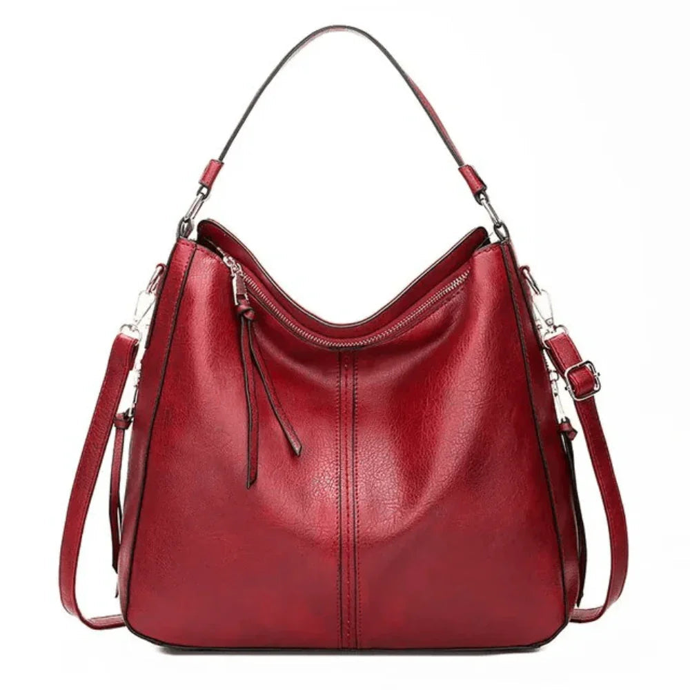 Vintage Leather Tote Bag Large Capacity Womens Handbag Elegant Organizer