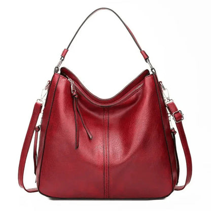 Vintage Leather Tote Bag Large Capacity Womens Handbag Elegant Organizer