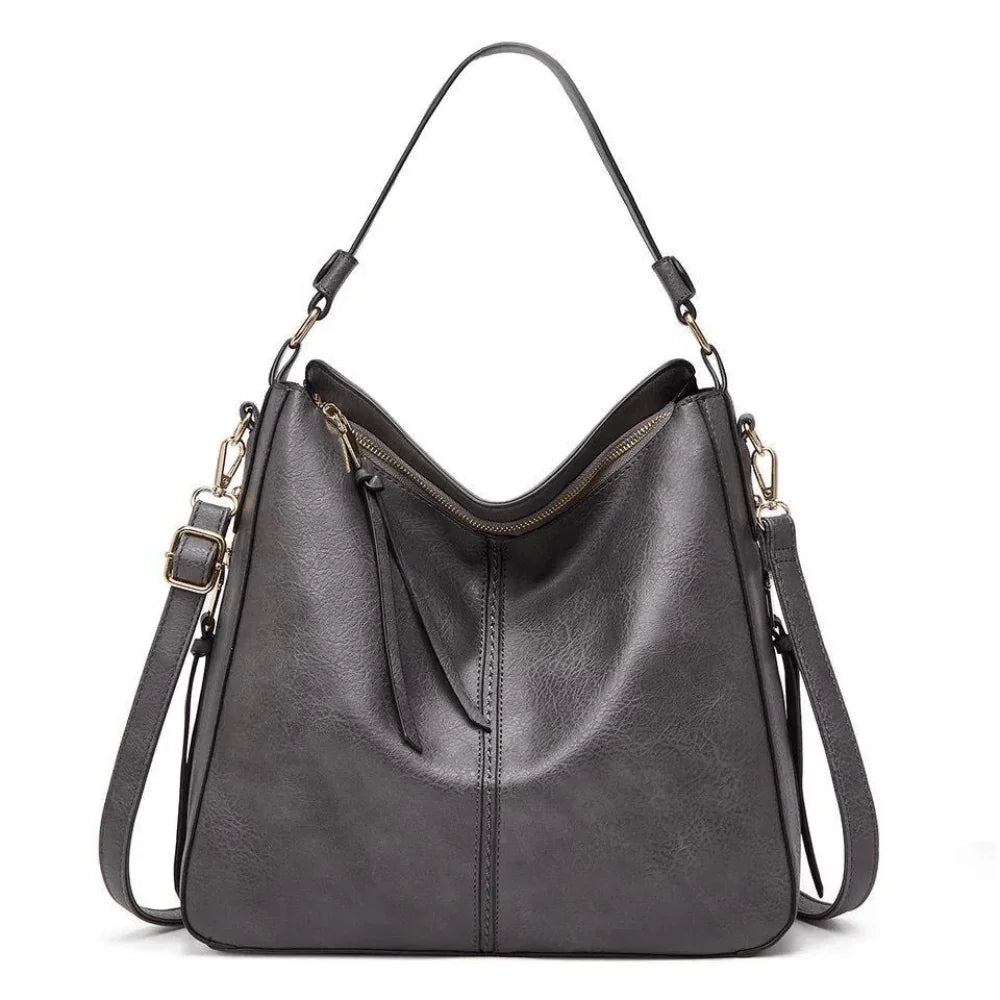 Vintage Leather Tote Bag Large Capacity Womens Handbag Elegant Organizer