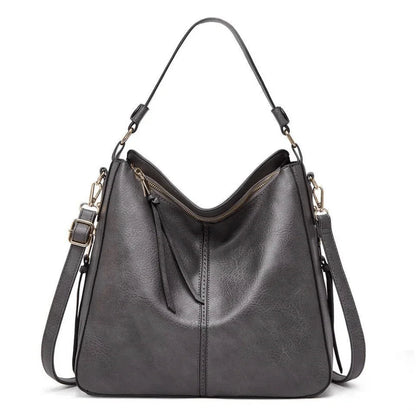 Vintage Leather Tote Bag Large Capacity Womens Handbag Elegant Organizer