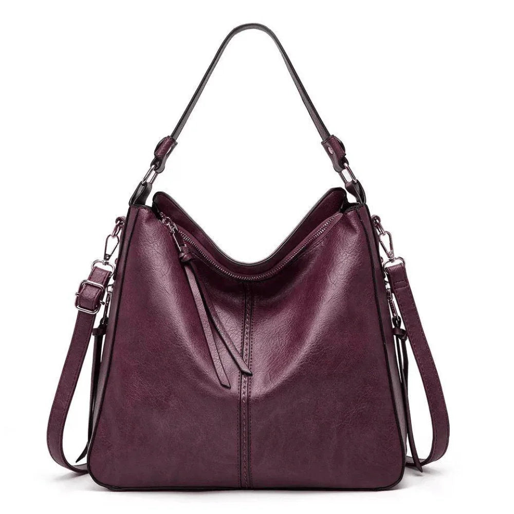 Vintage Leather Tote Bag Large Capacity Womens Handbag Elegant Organizer