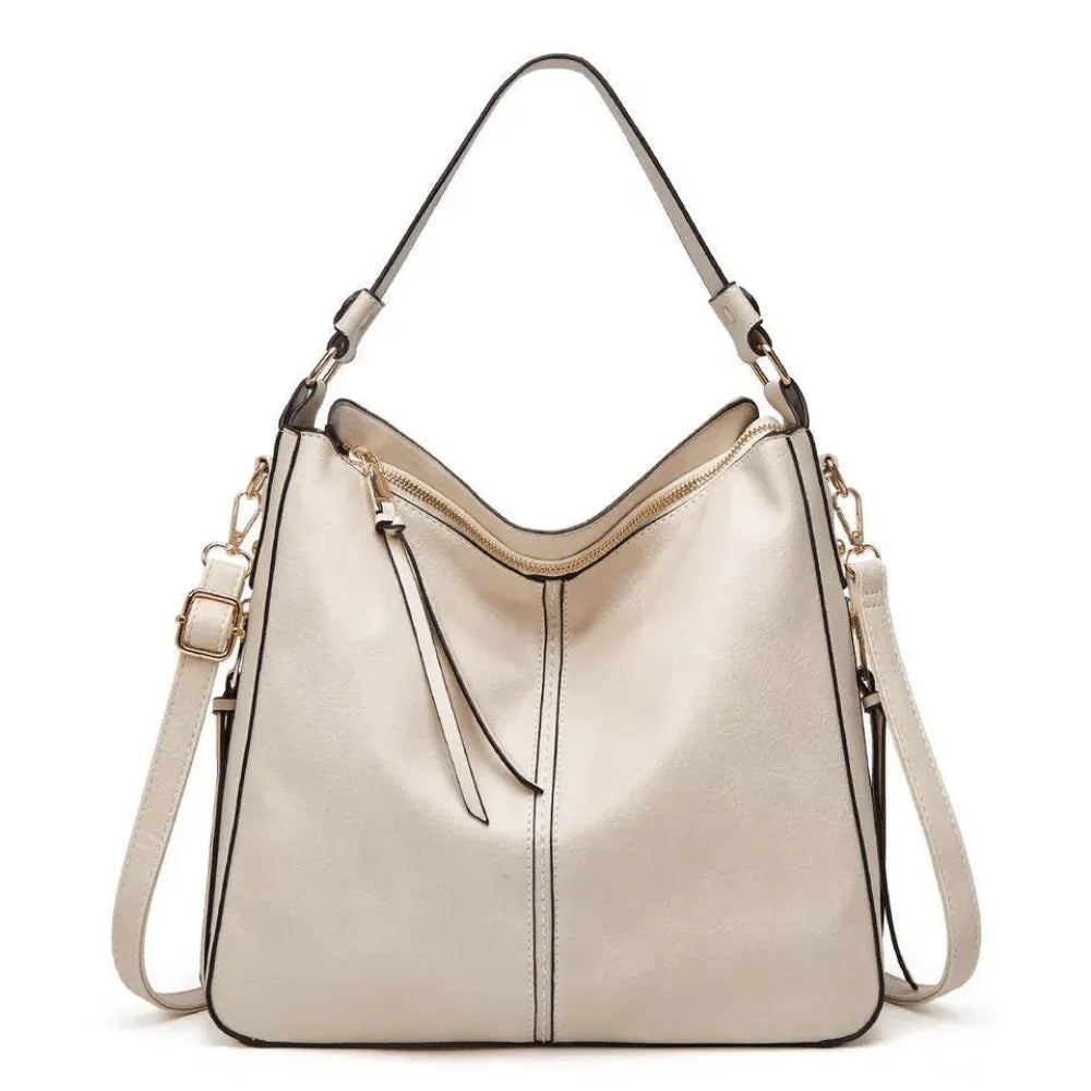 Vintage Leather Tote Bag Large Capacity Womens Handbag Elegant Organizer
