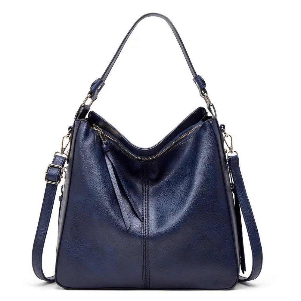 Vintage Leather Tote Bag Large Capacity Womens Handbag Elegant Organizer