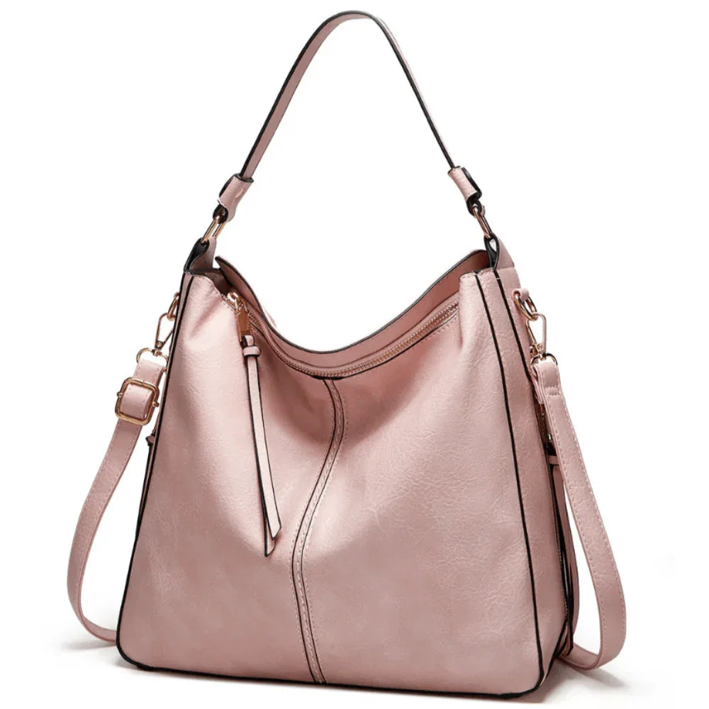 Vintage Leather Tote Bag Large Capacity Womens Handbag Elegant Organizer