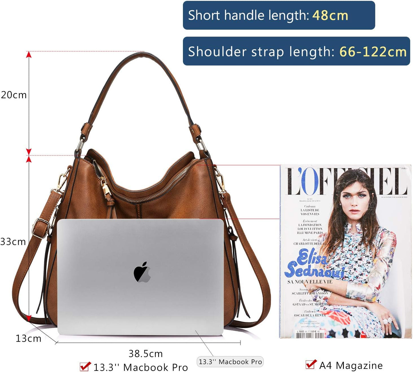 Vintage Leather Tote Bag Large Capacity Womens Handbag Elegant Organizer