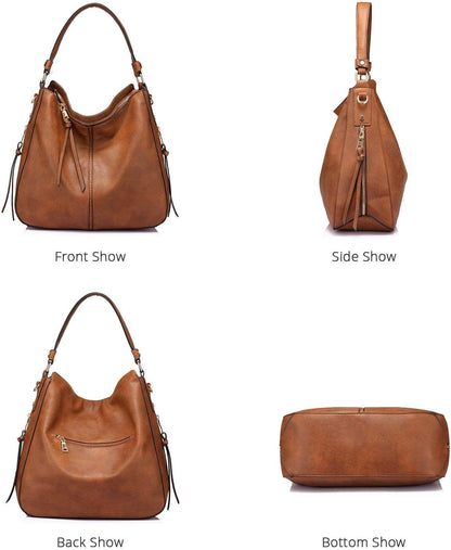 Vintage Leather Tote Bag Large Capacity Womens Handbag Elegant Organizer