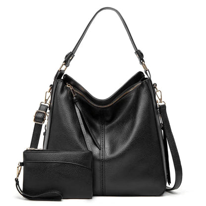 Vintage Leather Tote Bag Large Capacity Womens Handbag Elegant Organizer
