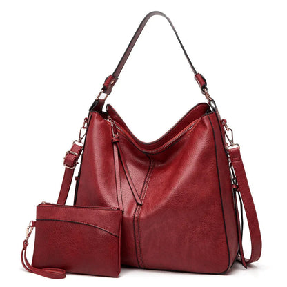 Vintage Leather Tote Bag Large Capacity Womens Handbag Elegant Organizer