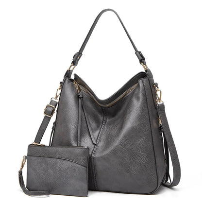 Vintage Leather Tote Bag Large Capacity Womens Handbag Elegant Organizer