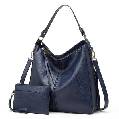 Vintage Leather Tote Bag Large Capacity Womens Handbag Elegant Organizer
