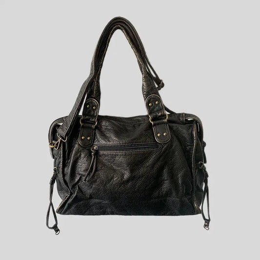 Vintage Leather Tote Bag Large Womens Shoulder Handbag