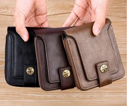 Vintage Leather Wallet RFID Card Holder Compact Bifold Coin Purse Clutch Organizer