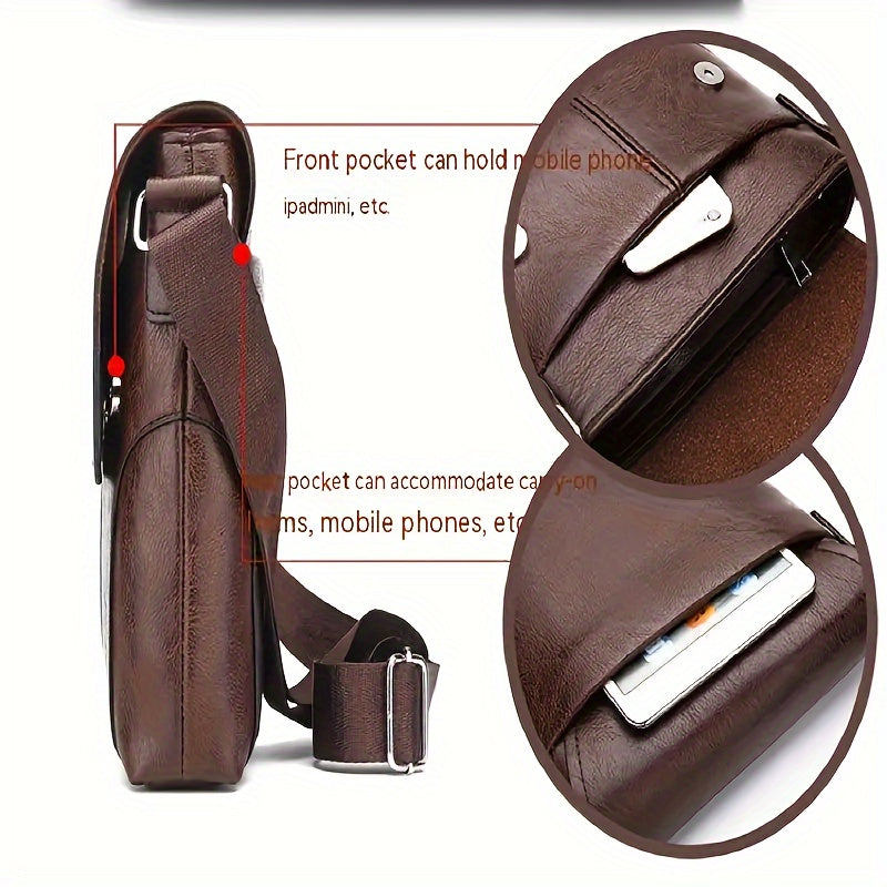 Vintage Messenger Crossbody Bag Men Business Shoulder Satchel