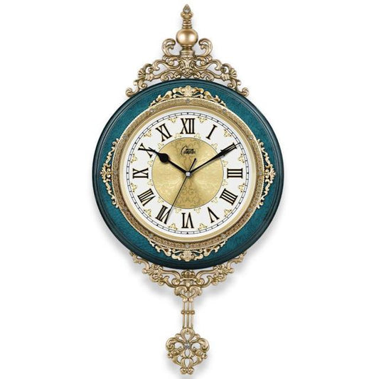 Vintage Metal Wall Clock European Style Silent Home Decor
