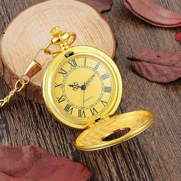 Vintage Pocket Watch Roman Numeral Quartz Timepiece