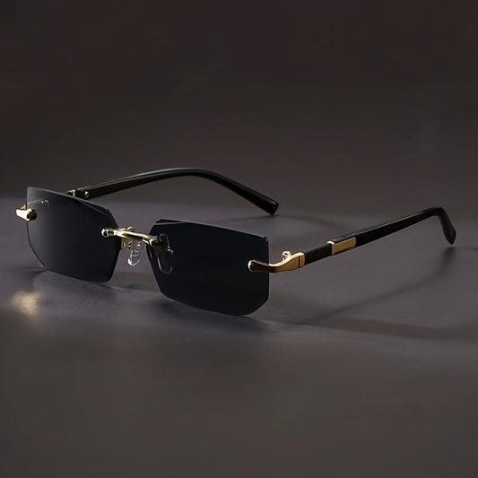 Vintage Rimless Square Glasses Stainless Steel Fashion Eyewear