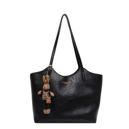 Vintage Tote Shoulder Bag Large Vegan Leather Handbag