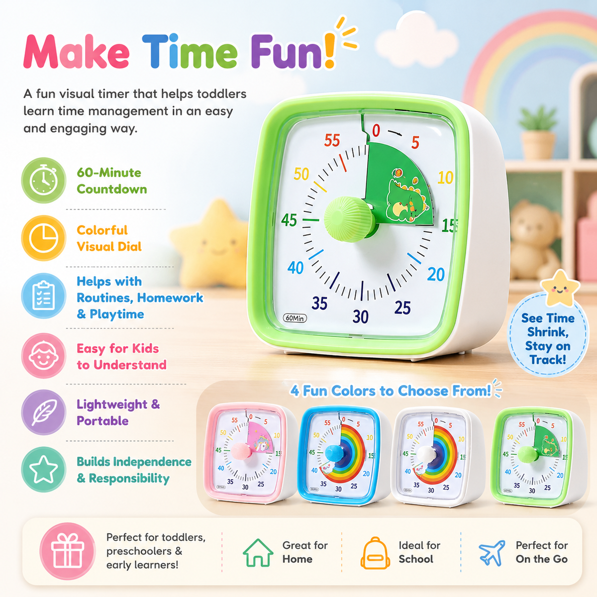 Visual Learning Timer for Toddlers and Kids