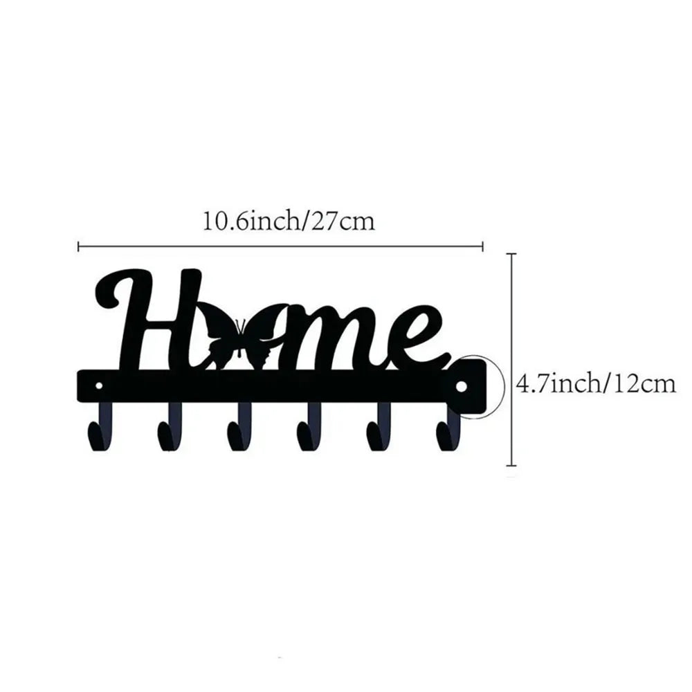 Wall Key Holder Rack Metal Hook Organizer Entryway Storage Home Decor