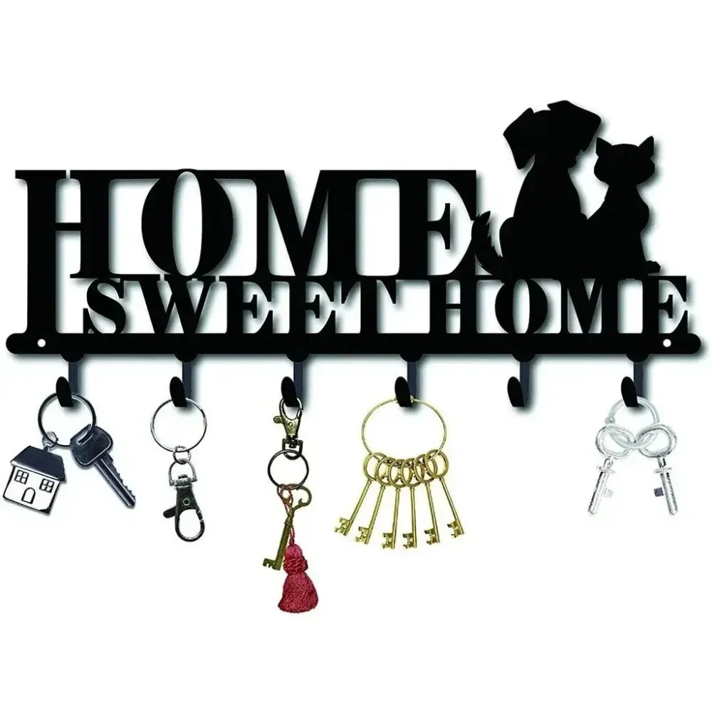 Wall Key Holder Rack Metal Hook Organizer Entryway Storage Home Decor