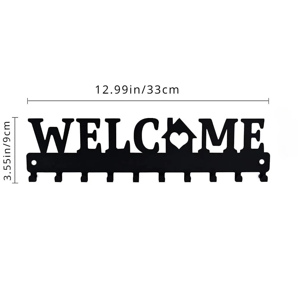 Wall Key Holder Rack Metal Hook Organizer Entryway Storage Home Decor