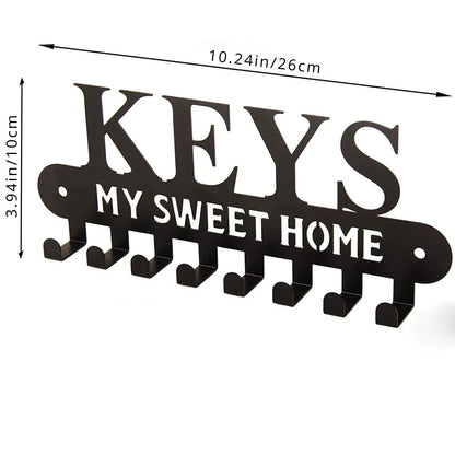 Wall Key Holder Rack Metal Hook Organizer Entryway Storage Home Decor