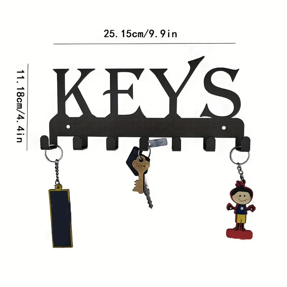 Wall Key Holder Rack Metal Hook Organizer Entryway Storage Home Decor