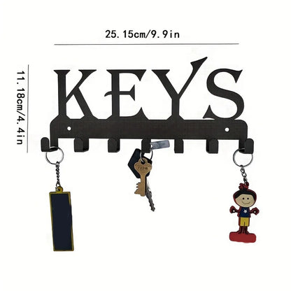 Wall Key Holder Rack Metal Hook Organizer Entryway Storage Home Decor