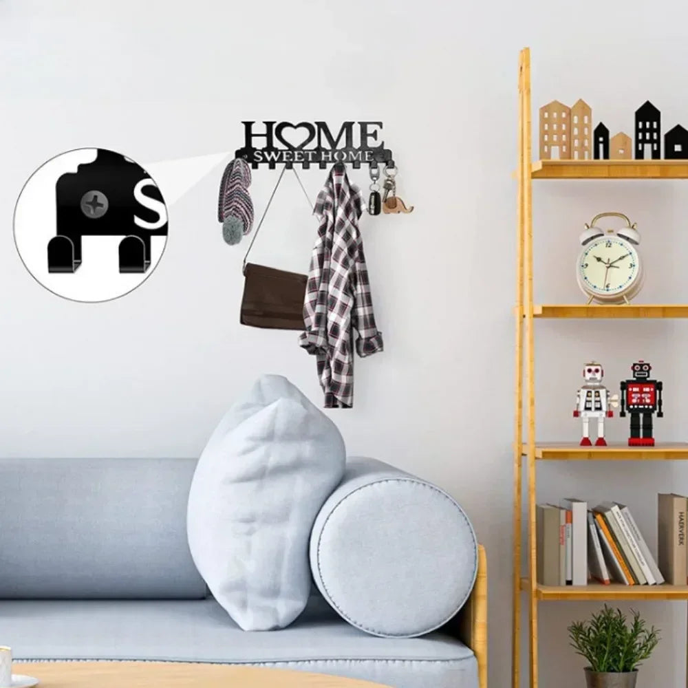 Wall Key Holder Rack Metal Hook Organizer Entryway Storage Home Decor