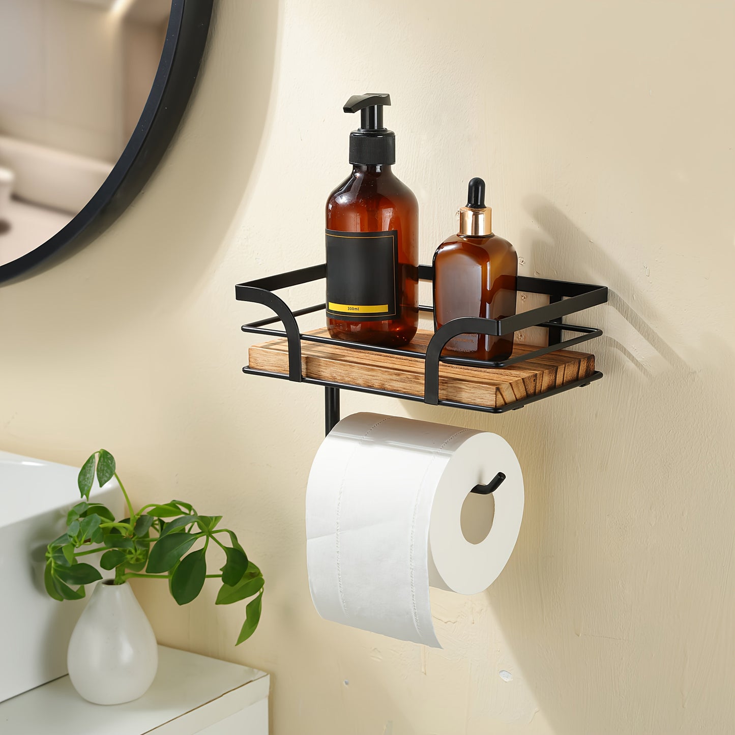 Wall Mounted Bathroom Shelf Toilet Paper Storage Rack