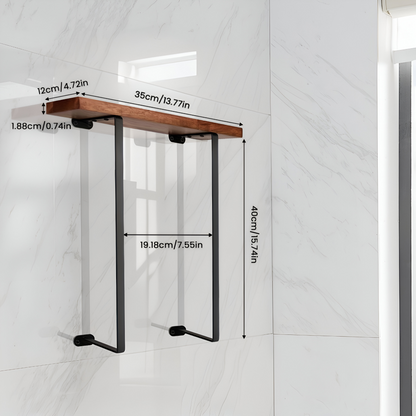 Wall Mounted Double Towel Rack Bathroom Storage Shelf