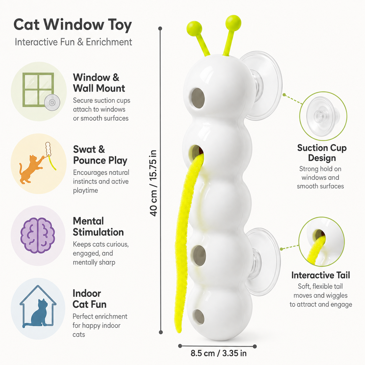 Interactief bewegingspuzzelspeelgoed voor katten, voor wandmontage