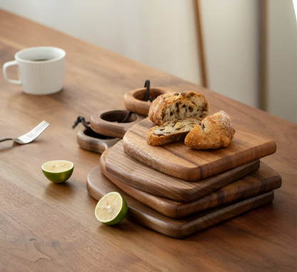 Walnut Wood Cutting Board Set Double Sided Kitchen Serving Boards
